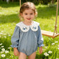 Cozy Autumn Toddler Romper with Floral Embroidery