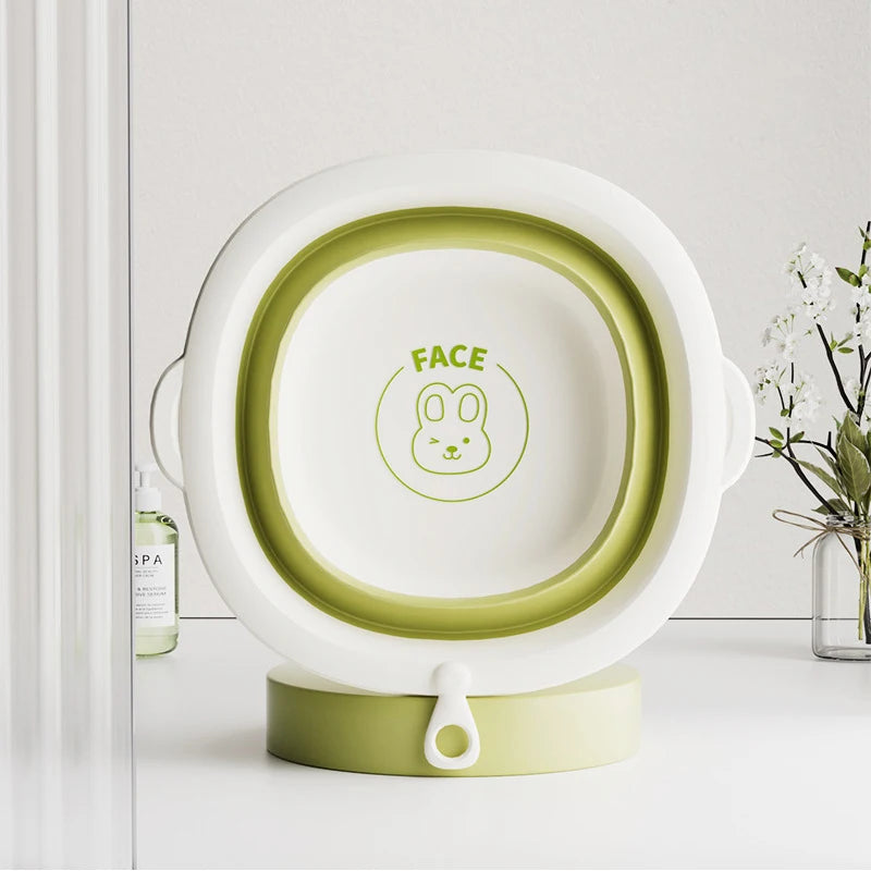 Children's silicone folding wash basin, baby specific portable wash basin, thickened and hanging foot basin