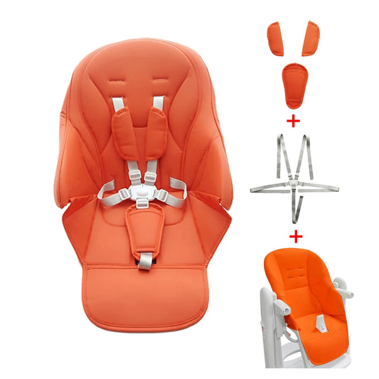 Baby Seat Cushion With 5 Points Harness And Shoulder Crotch PAD PU Leather Cover Customized For Peg Perego Tatamia Highchair