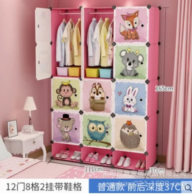 Wardrobe For Baby Clothes Children's Storage Cabinet Kids Room Furniture Closet Guarda Roupa Infantil Simple Assembly Plastic