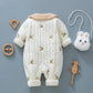 2PCS Winter Baby Clothes Newborn Romper 0-2Y Infant Girls Embroidered Bunny Padded Cotton Jumpsuit Toddler Outwear