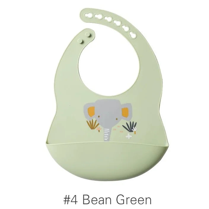 Baby Waterproof Bibs Toddler Silicone Bibs Cute Bowknot Aprons Kids Bib Girl Boy Adjustable Soft Silicone Bib Baby Feeding