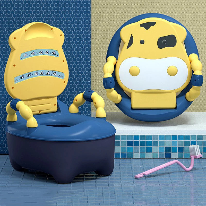 Cartoon Cow Baby Potty – Portable Toilet Seat with Lid for Toddlers