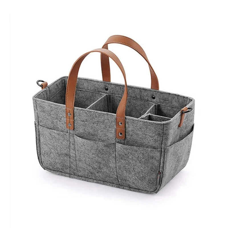 Foldable Felt Diaper Caddy – Baby Organizer for Car, Nursery & Travel