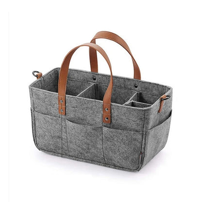 Foldable Felt Diaper Caddy – Baby Organizer for Car, Nursery & Travel