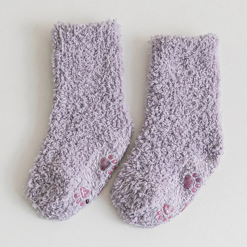 Non-Slip Plush Coral Fleece Socks
