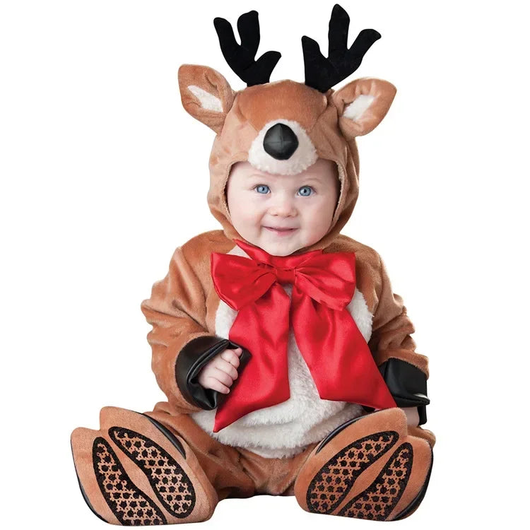 6M-24M Christmas Xmas Holiday Halloween Costume Infant Baby Girls Lion Dinosaur Rompers Elk Toddlers Clothes