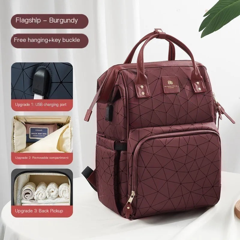 Diaper Backpack – Large Waterproof Mommy Bag with USB