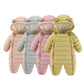 OLEKID 2025 Autumn Winter Baby Rompers Hooded Plus Velvet Warm Baby Girl Jumpsuit Toddler Boys Overalls Infant Newborn Sleepwear