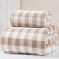 Japanese Minimalist Plaid Towel Absorbent Thick Soft Bath Towel Cotton Washing Bath Towels Two In One Parent Child Set Towel