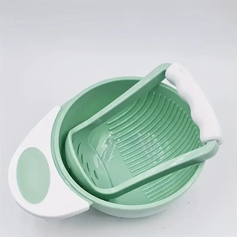 1pc Polypropylene Manual Food Grinder, Fruit Puree Grinding Tool with Anti-Slip Bowl and Screen, Uncharged,