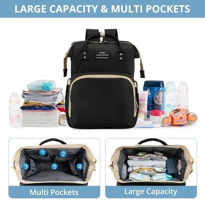 Multifunctional Maternity Bag – Outdoor Diaper Backpack with Baby Seat