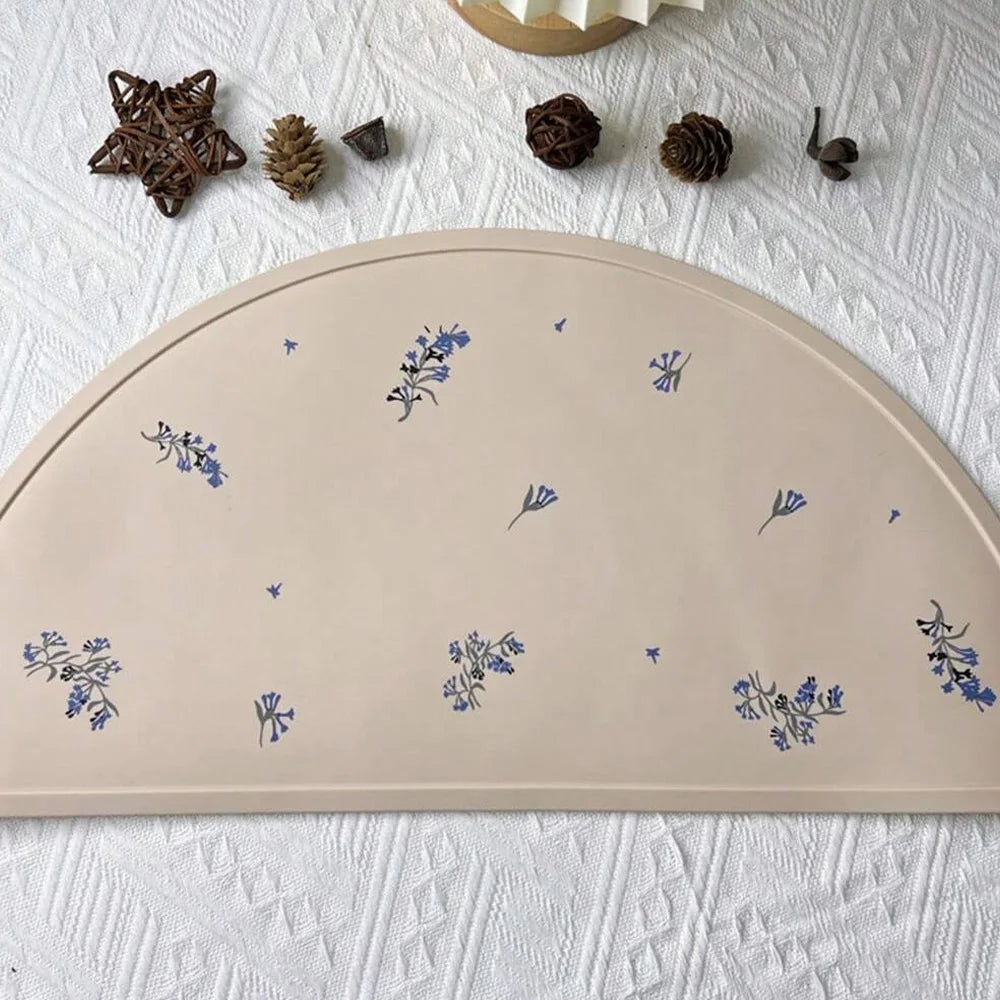 1PCS Silicone Printing Placemat, Baby Cartoon Placemat, Non-slip Insulated Kitchen Table Mat, Easy To Clean and Foldable