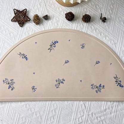 1PCS Silicone Printing Placemat, Baby Cartoon Placemat, Non-slip Insulated Kitchen Table Mat, Easy To Clean and Foldable