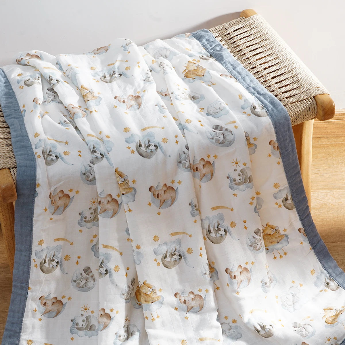 Kangobaby #My Soft Life# New 4 Layers Premier Bamboo Cotton Baby Muslin Swaddle Blanket Breathable Newborn Quilt Size 120x110cm