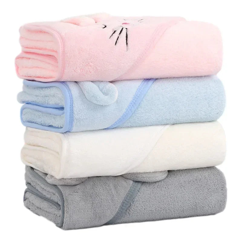 Towels Newborn Cartoon Animal Baby Bath Soft Hooded Towel Blanket Toddler Bathrobe Warm Sleeping Swaddle Wrap for Boys Girls