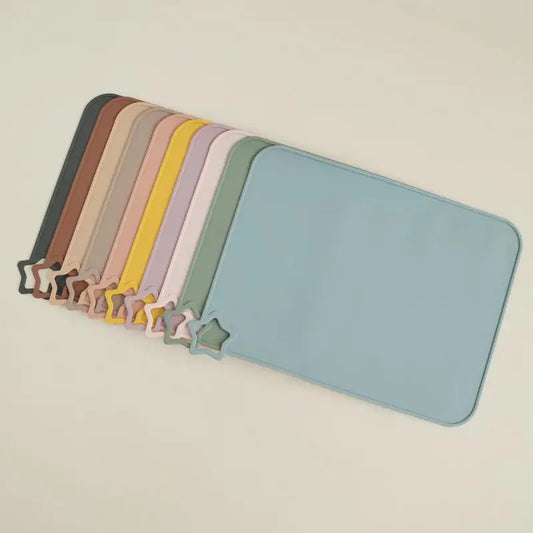 Solid color silicone meal mat, children's food grade silicone meal mat, anti slip and heat-resistant