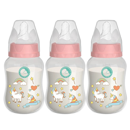3PCS Baby Bottle 150/240ML Baby Bottle Wide Mouth Newborn Baby Bottle Baby Milk Bottle Newborn Pattern Baby Cup BPA Free