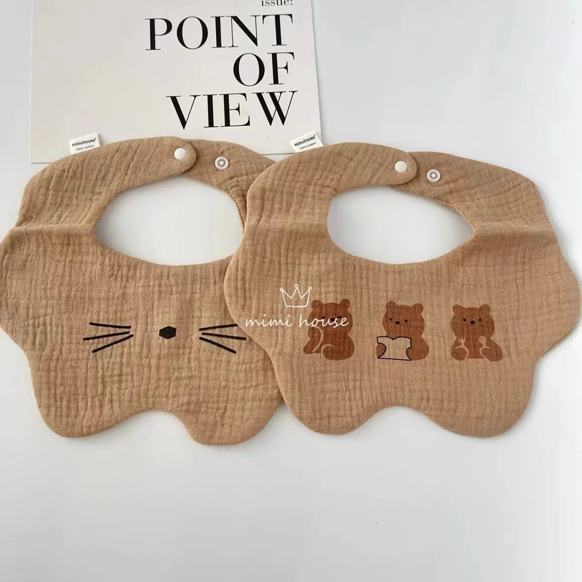 Baby Bib Waterproof Newborn Burp Cloths Cotton Girls and Boys Work Bibs Cute Print Soft Newborn Baby Gift Feeding Accessories