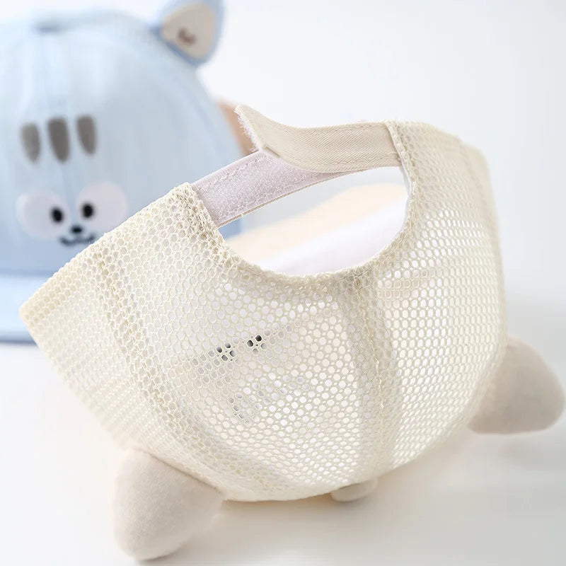 Summer Kids Mesh Baseball Cap Cute Cartoon Cat Hat