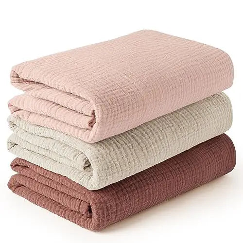 3pcs/set 6-Layer Muslin Swaddle Blanket for Baby Soft Cotton Gauze Receiving Blankets for Newborn Soft Wrap Set Toddler Boy Girl