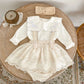 Autumn new baby clothing, 0-5 year old female baby, fashionable and versatile suspender lace skirt and pants three piece set