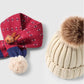 2-12 Year Children's Hat Scarf Set Baby Boy Autumn and Winter Girl Boy Fur Scarf Thickened Hat Spring and Autumn Warm