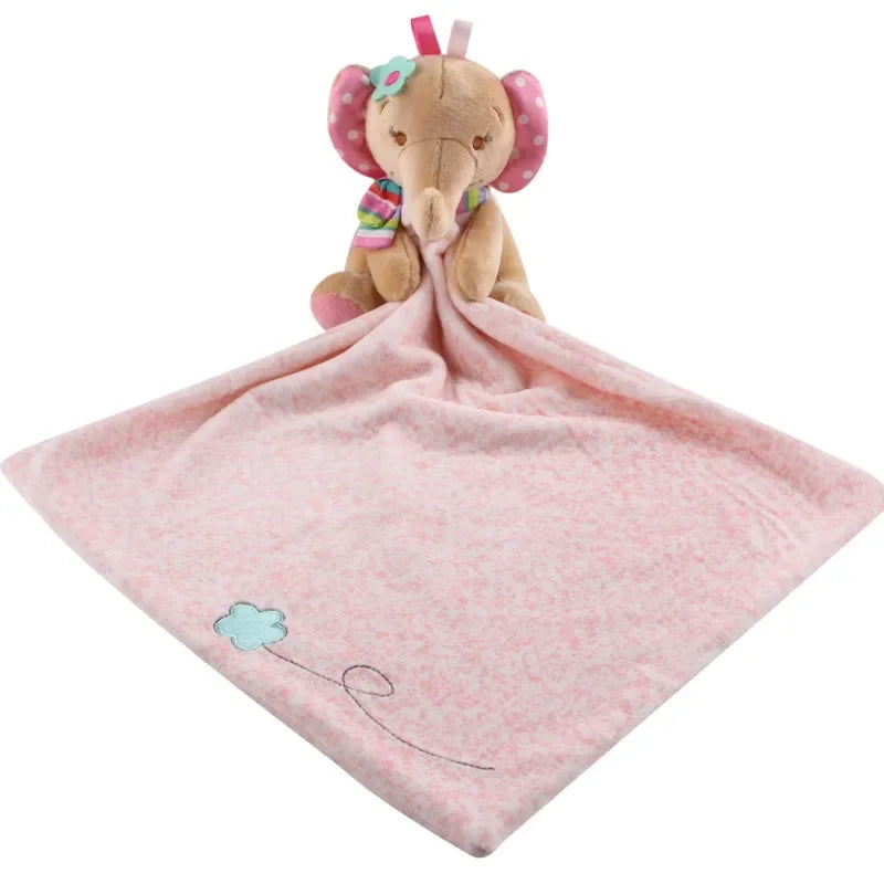 Newborn Baby Appease Towel Infant Cartoon Animals Sleeping Dolls Comfort Towel Kids Sleep Toy Soothe Bibs Soft Cute Blanket