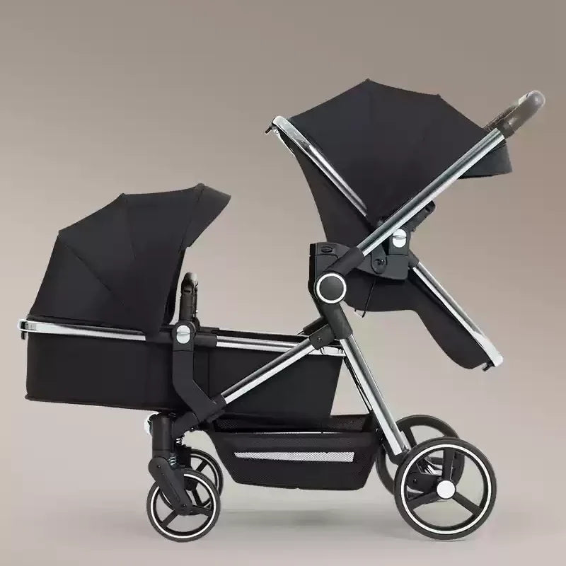 2025 newest twin baby stroller, poussette double baby stroller,high quality twin baby stroller with 1 year warranty