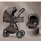 Poussette de luxe 3 en 1, poussette tout-terrain haute, bébé assis ou allongé