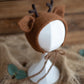 Cute Fox Flower Bonnet Newborn Wool Felt Photo Prop