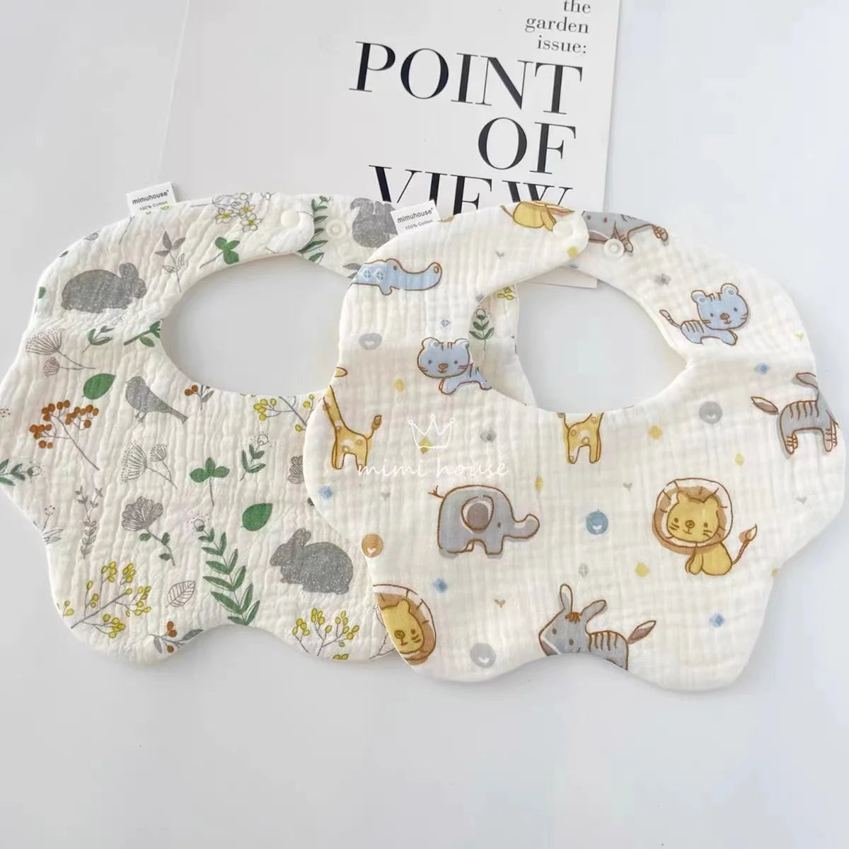 Baby Bib Waterproof Newborn Burp Cloths Cotton Girls and Boys Work Bibs Cute Print Soft Newborn Baby Gift Feeding Accessories