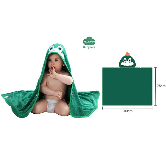 MICHLEY Lion Bamboo Baby Bath Towel Hooded Newborn Cute Cartoon Toddler Infant Bathrobe Shower Unisex For Kids Girls Boys 0-5T