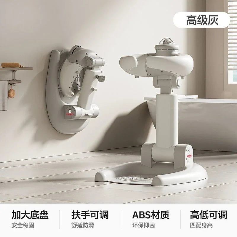Baby Standing Bath Shower Station Infant Toddler Foldable Multi-Function Adjustable Hair Bottom Washing Portable Lightweight