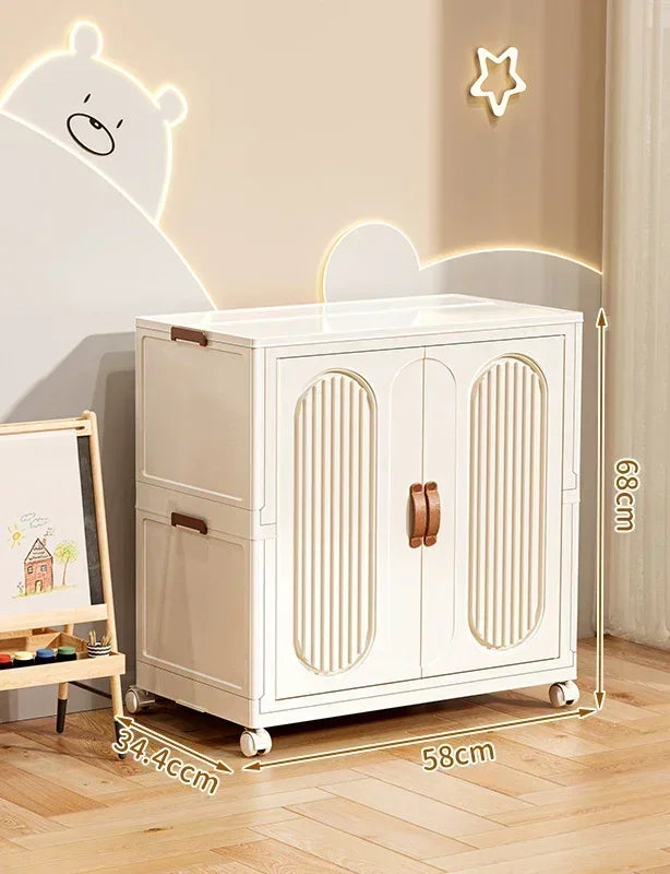 Children's Wardrobe Bedroom Closet Cabinet Baby Storage Box Toy Clothes Organizer Locker Folding Sorting Partition Wardrobe