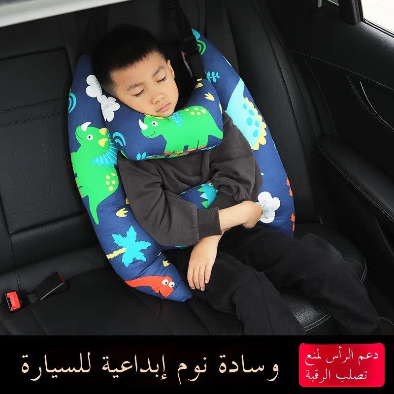 Children's Car Headrest  Cuion Long Distance Travel Se Ne Support Pillow Ba  Hable Sp Wool Filling