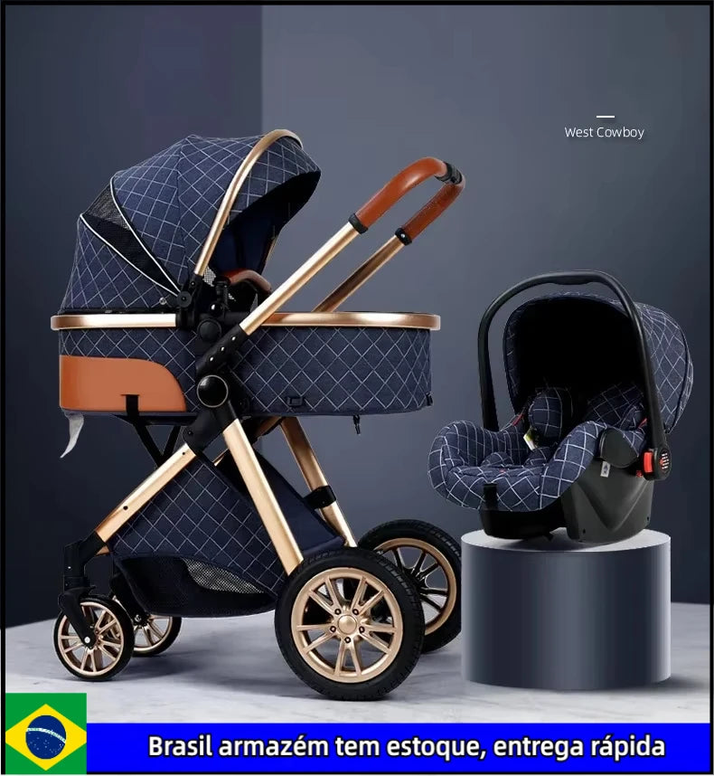 2025 New baby stroller High landscape 3 in 1 baby carriage Luxury Pushchair Baby Cradel Infant Carrier kinderwagen car 2in1