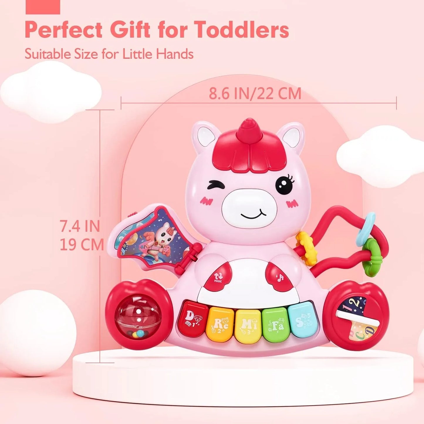 Baby Toys Boys Girls Activity Early Learning Educational Toys Unicorn Musical Light Infant Piano Toys Music Instrument Gift