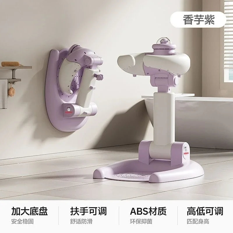 Baby Standing Bath Shower Station Infant Toddler Foldable Multi-Function Adjustable Hair Bottom Washing Portable Lightweight