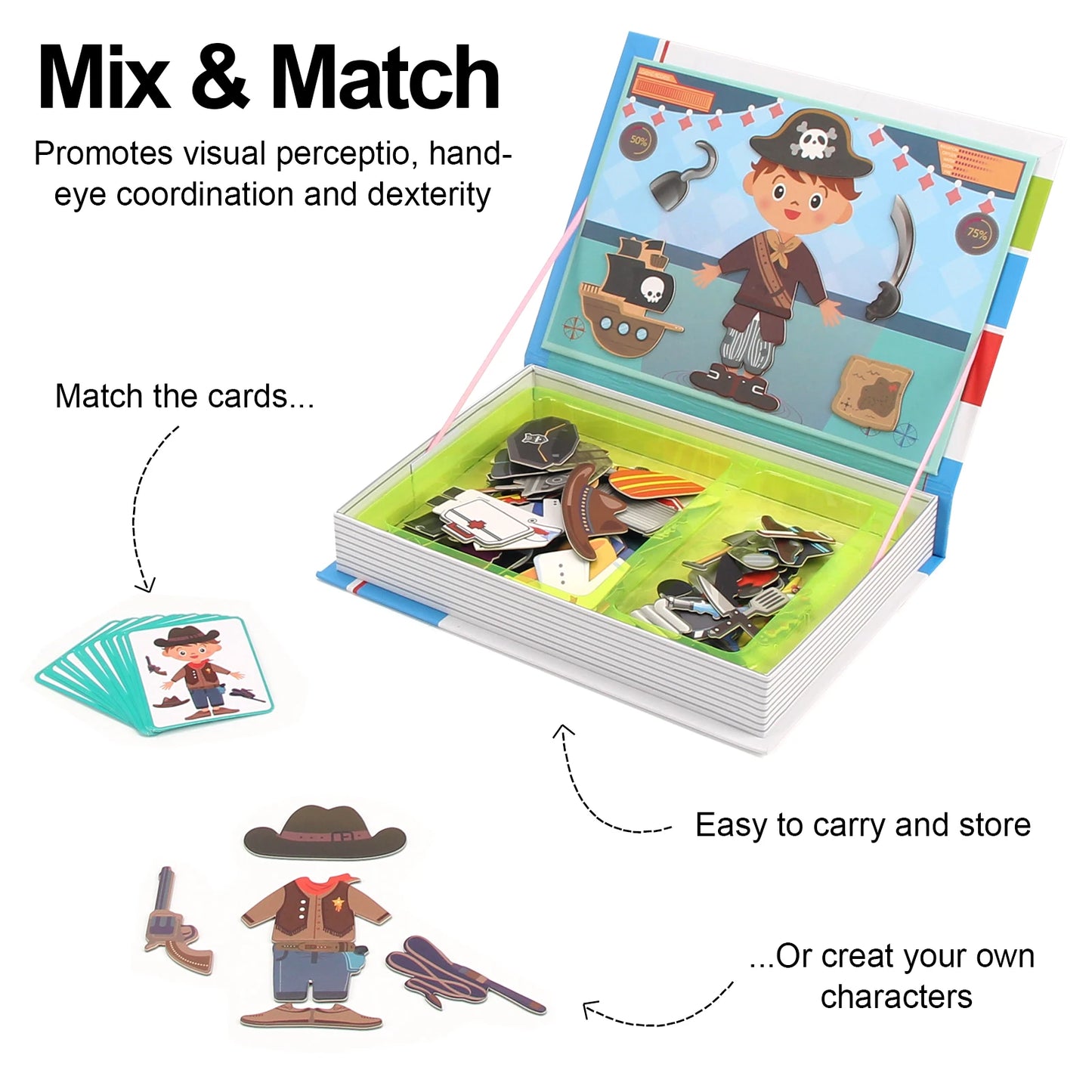 Funny Children's Intelligent Magnetic Book 3D Cartoon Puzzles Jigsaw Brain Training Game Educational Toys for Kids Gift Xmas Toy