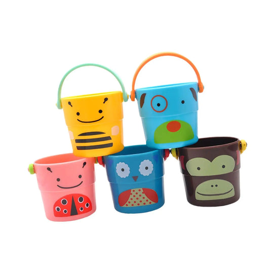 5 Pieces Baby Bath Shower Bucket Water Toys Kids Bathtub Toy for Girls Boys