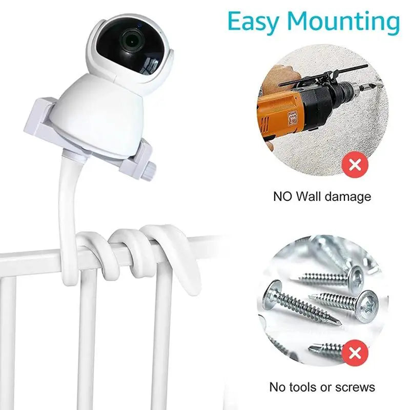 Baby Cam Bracket Flexible Crib Holder No Drilling