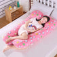 Multifunctional Pregnancy Pillow Four Seasons Universal Printed Pattern U-Shaped Waist Support Cushion Maternity Long Pillow