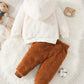 Baby Girl Winter 2PCS Set – Cute Little Bear Fur Travel Outfit