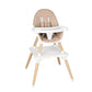 5-in-1 Baby feeding Chair for  to Toddler 4-Position Adjustable Wooden Eating Highchair with Seat Cushion Kids Chair