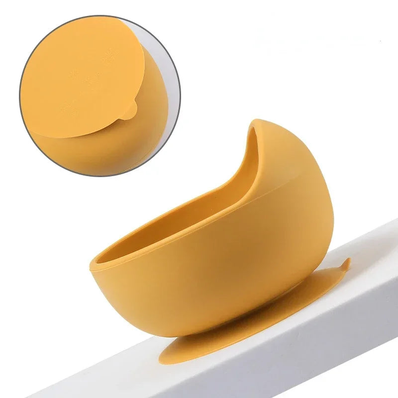 Ensemble repas pour tout-petit – Bol, cuillère et fourchette en silicone antidérapant