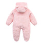 Boys & Girls Fleece-Lined Romper with Hat  for Autumn & Winter Infant Cute Star-Print Footed Onesie Halloween Warm Bodysuit