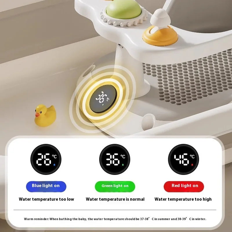 Baby Bath Seat Soft Mat For Travel Home Living Room Foldable Baby Bath Seat With Suction Cups Wrap-around Baby Bath Chair