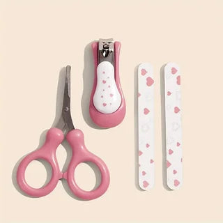 4 pcs/set Baby Care Set : Nail Clipper with Cover, Nail Files, Scissors
