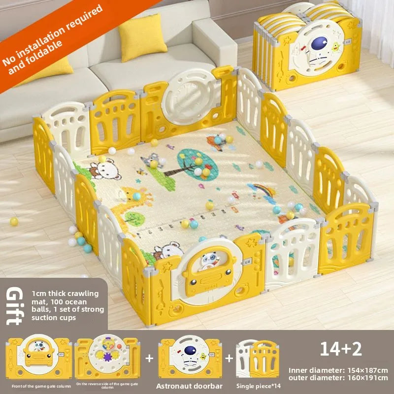 Parc pour bébé pliable avec tapis d'éveil – Sûr et prêt à l'emploi